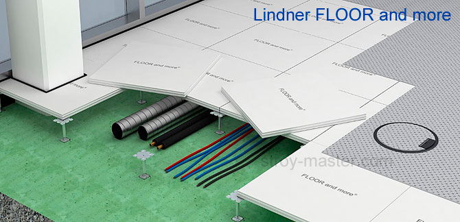 Lindner FLOOR and more - схематичное изображение неразъемного фальшпола (кальциево-сульфатная плита)
